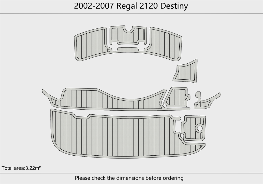 2002-2007 Regal 2120 Destiny Swim platform bow 1/4"6mm EVA foam faux mat floor