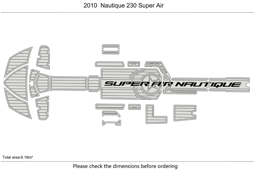 2010 Nautique 230 Super Air Anti-slip Custom mat EVA faux teak marine flooring