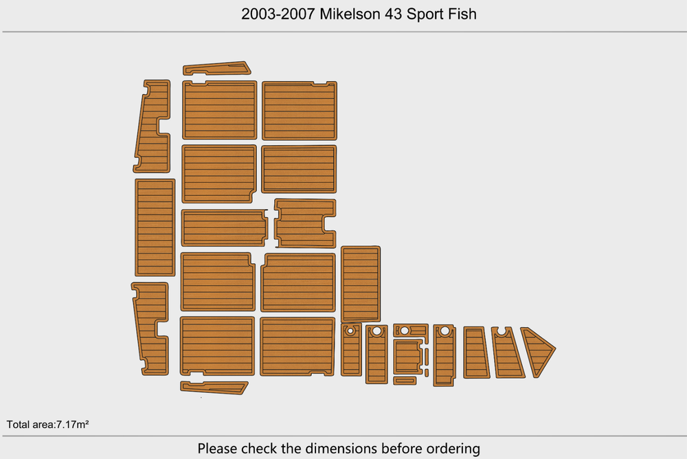 2003-2007 Mikelson 43 Sport Fish Cockpit Swim platform 1/4"6mm EVA Foam floor