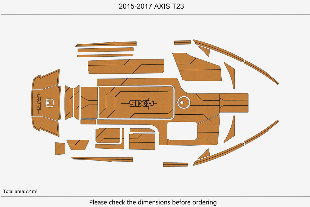 2015-2017 AXIS T23 Cockpit Swim platform 1/4" 6mm EVA faux faom teak mat floor