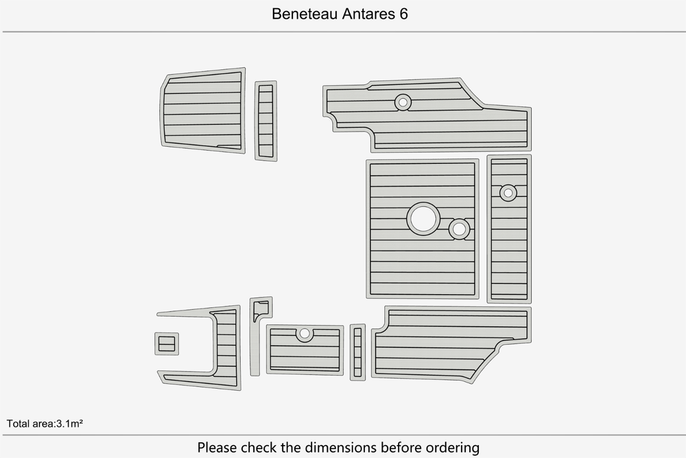 Beneteau Antares 6 Anti-slip mat Custom EVA teak marine deck flooring