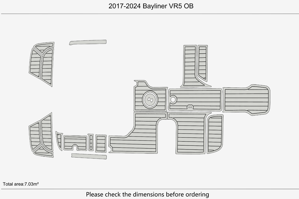 2017-2024 Bayliner VR5 OB Cockpit Swim platform 1/4"6mm EVA Foam floor