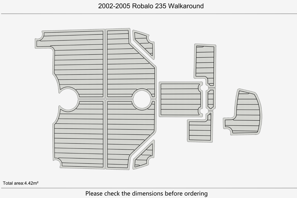 2002-2005 Robalo 235 Walkaround Cockpit 1/4"6mm EVA Foam faux floor
