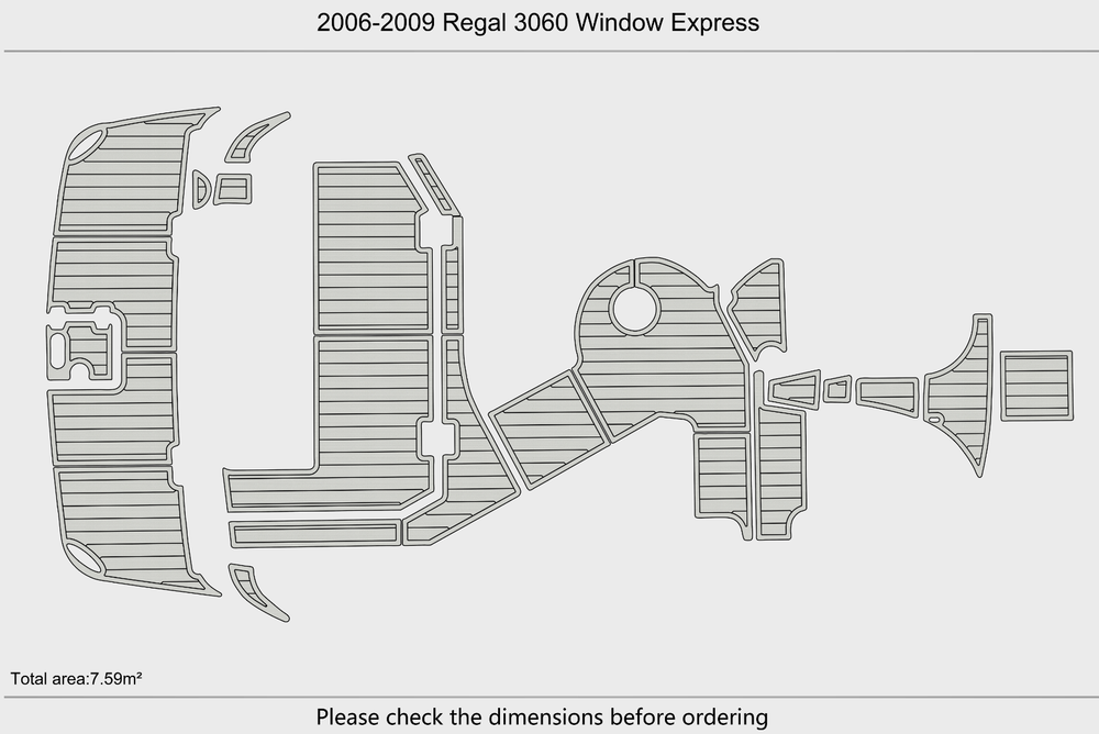 2006-2009 Regal 3060 Window Express Cockpit Swim platform 1/4" EVA foam floor