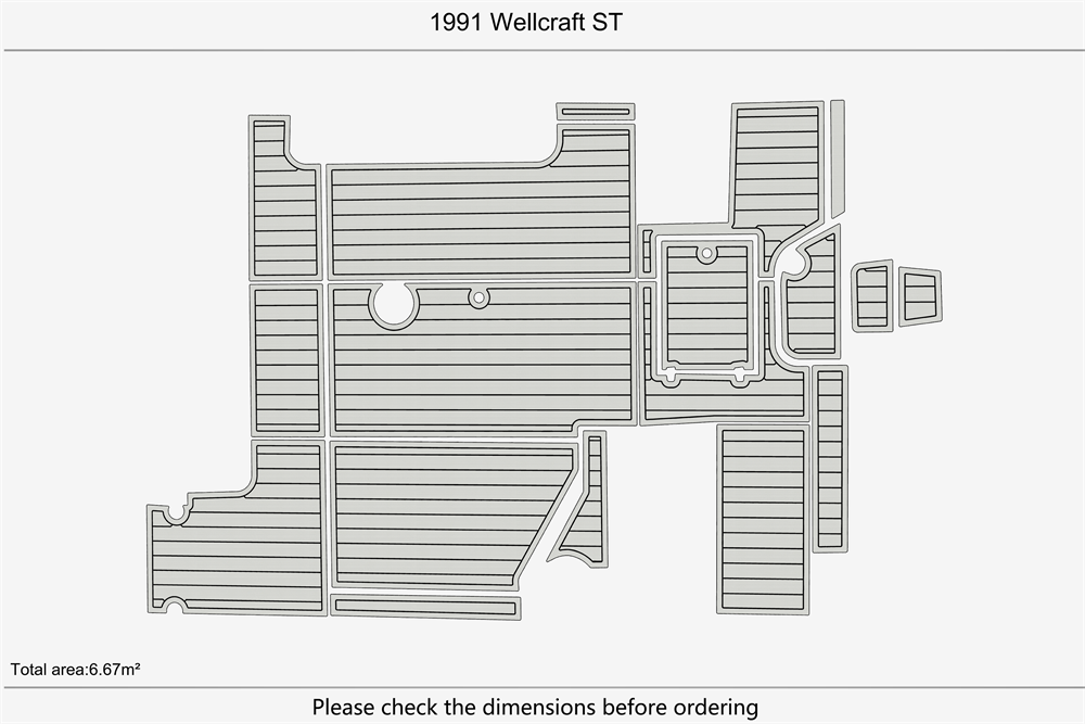 1991 Wellcraft ST Marine teak deck seadek EVA Foam Boat flooring