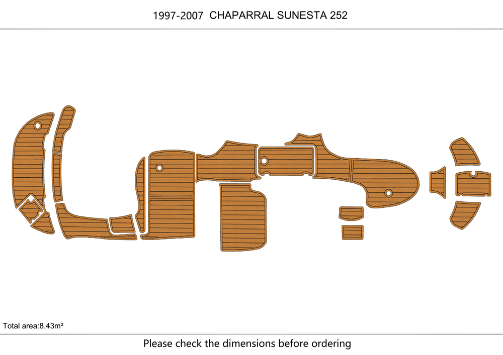2004-2007 Chaparral 252 Sunesta DB Cockpit Swim platform 1/4"6mm EVA foam floor