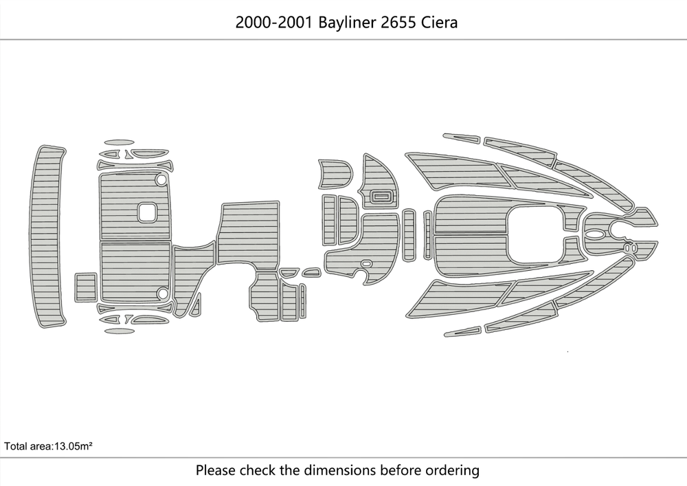 2000-2001 Bayliner 2655 Ciera Cockpit Swim platform 1/4"6mm EVA foam faux floor