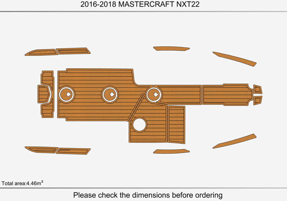 2016-2018 MASTERCRAFT XT22 Anti-slip mat Custom EVA faux teak marine flooring