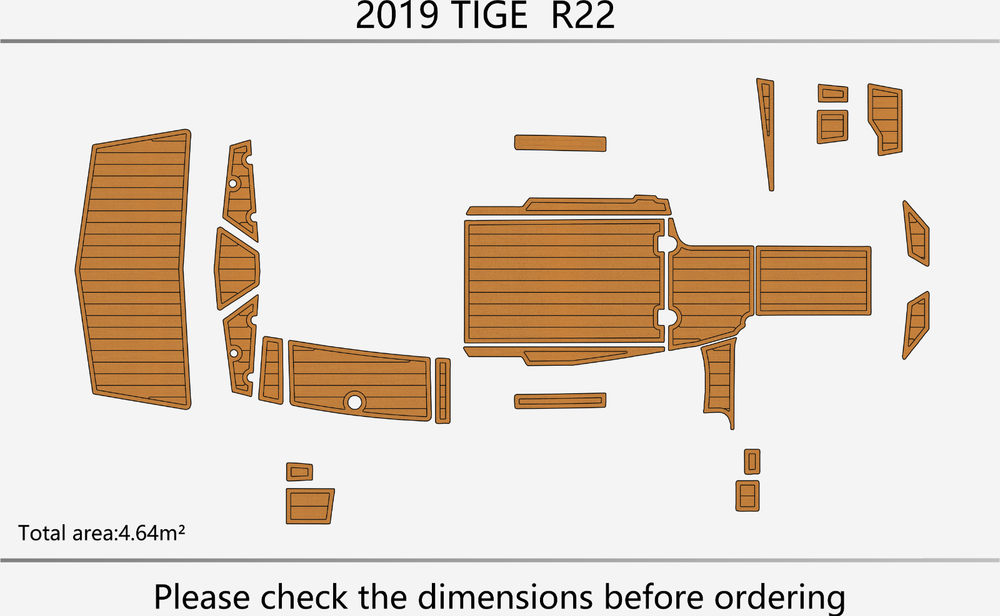 2019 TIGE R22 Cockpit Swim platform 1/4"6mm EVA foam faux floor