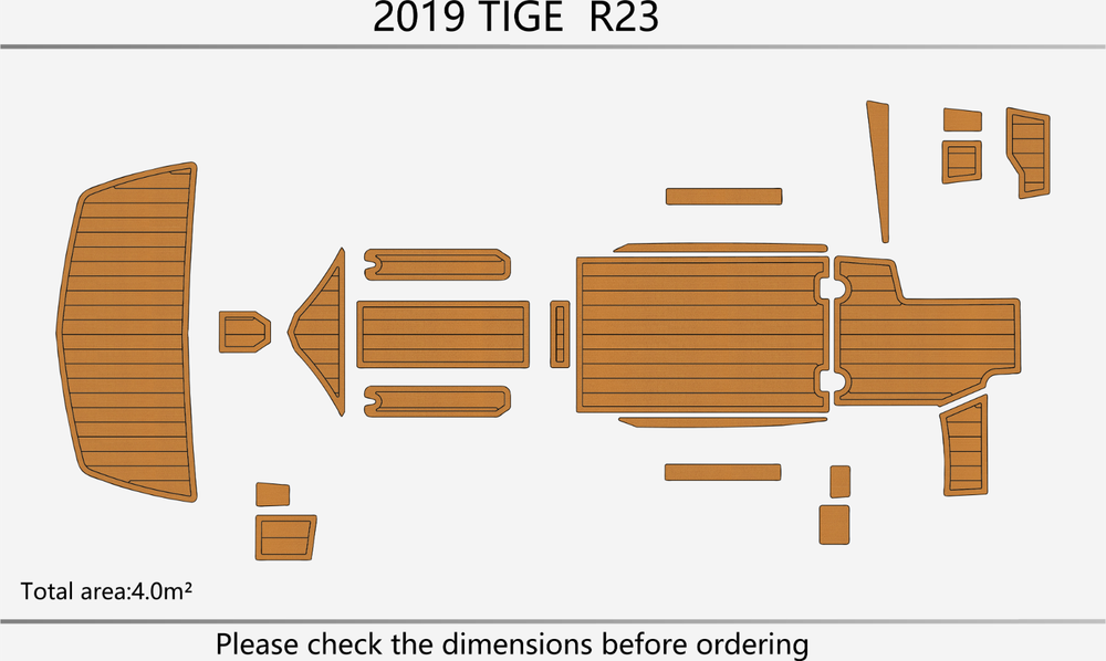 2019 TIGE R23 Cockpit Swim platform 1/4"6mm EVA foam faux floor