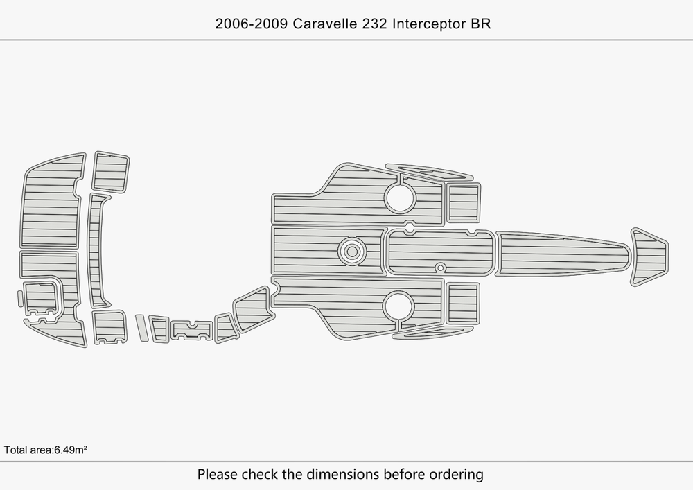 2006-2009 Caravelle 232 Interceptor BR Anti-slip Custom EVA marine deck flooring