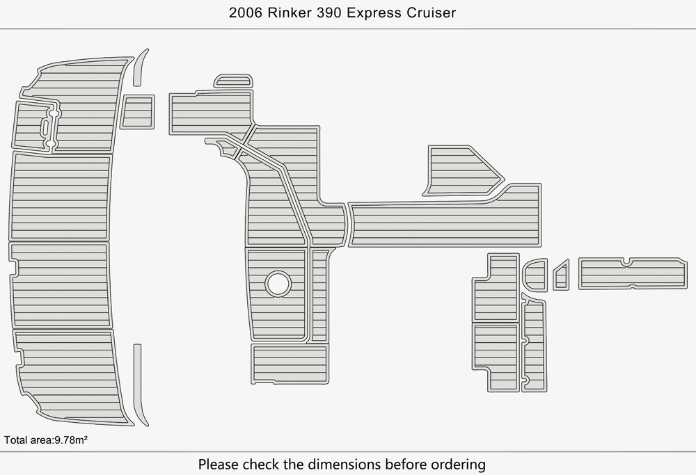 2006 Rinker 390 Express Cruiser Marine teak deck seadek EVA Foam Boat flooring