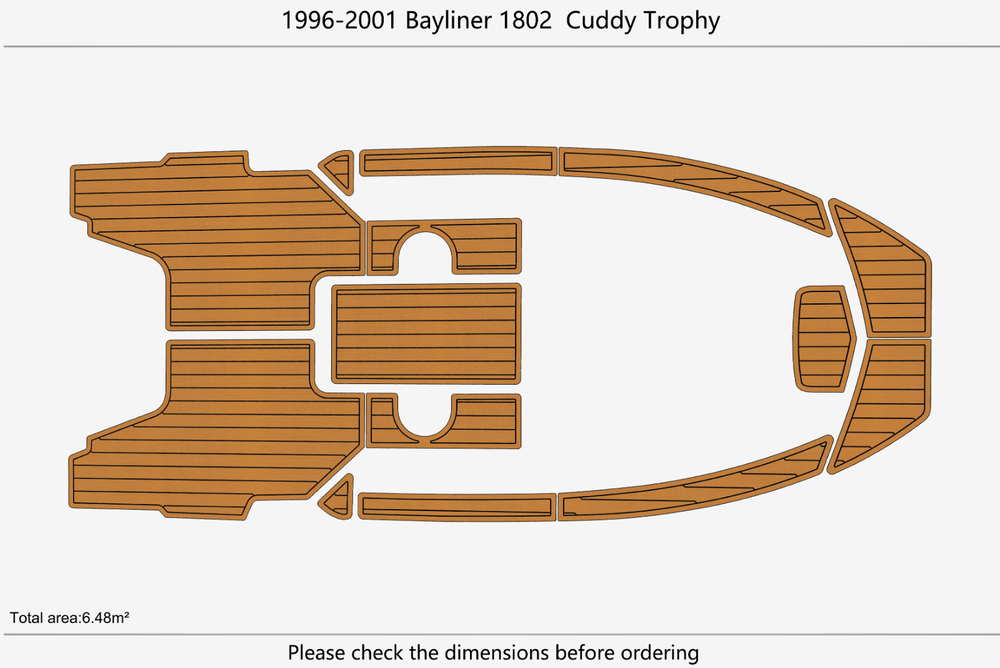 1996-2001 Bayliner 1802 Cuddy Trophy Cockpit Swim platform 1/4"6mm EVA mat floor
