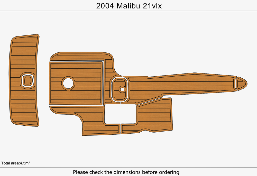2004 malibu 21 vlx Cockpit MAT CARPET 1/4" 6mm EVA Faux Teak Non-slip mat