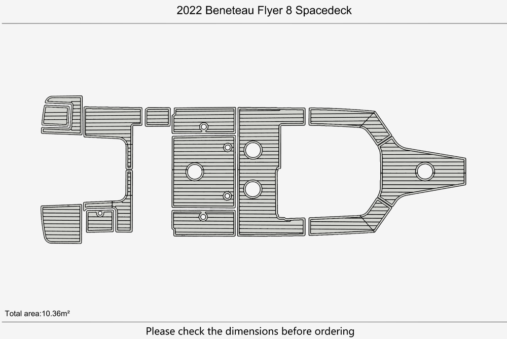 2022 Beneteau Flyer 8 Spacedeck Anti-slip mat Custom EVA marine deck flooring