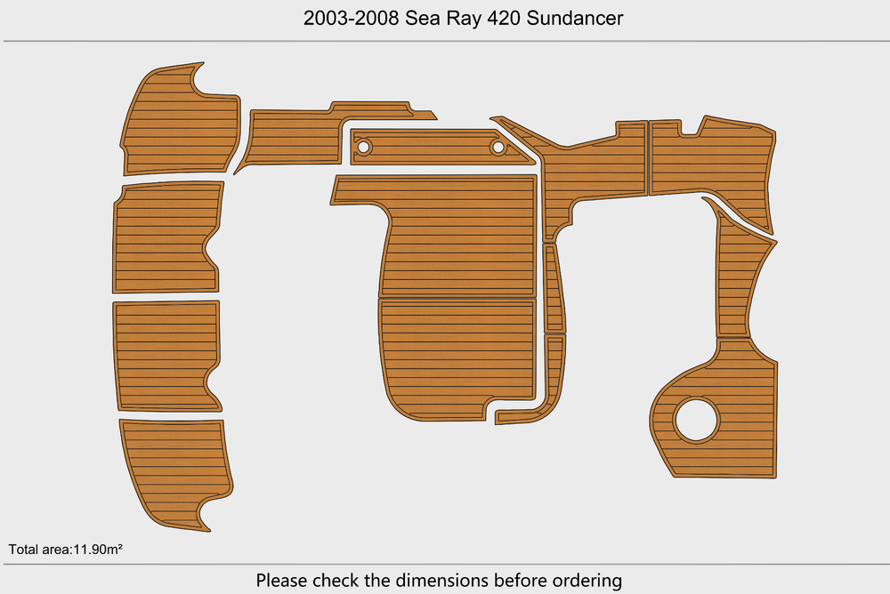 2003-2008 Sea Ray 42 Sundancer Cockpit Swim platform 1/4"6mm EVA Foam mat floor