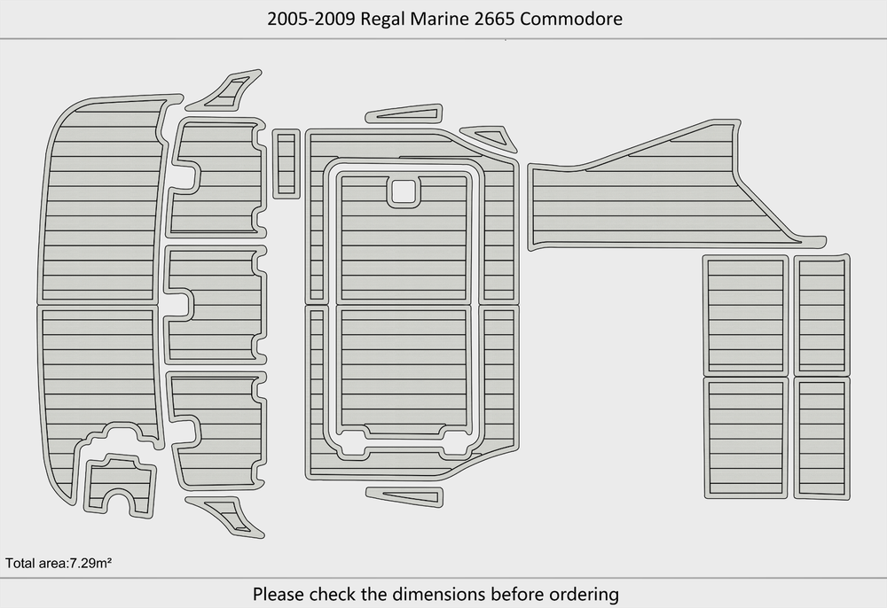 2005-2009 Regal 2665 Commodore Cockpit Swim platform 1/4"6mm EVA foam faux floor
