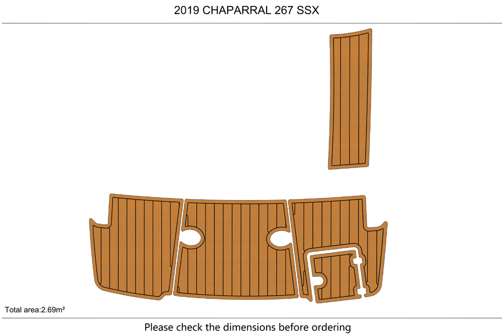 2019 CHAPARRAL 267 SSX Swim platform 1/4"6mm EVA foam faux mat floor