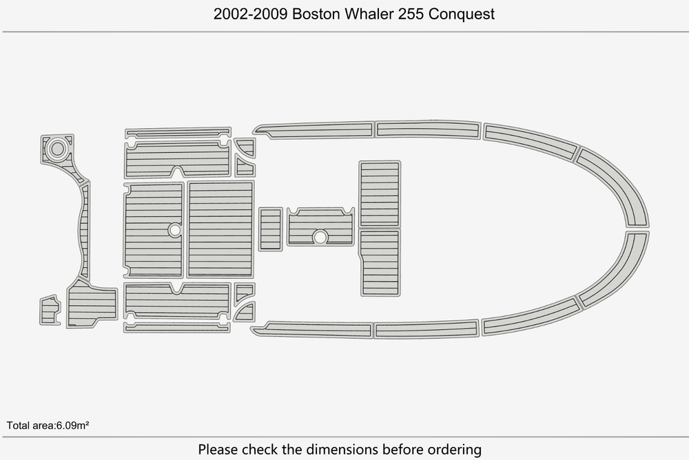 2002-2009 Boston Whaler 255 Conquest Anti-slip Custom EVA marine deck flooring