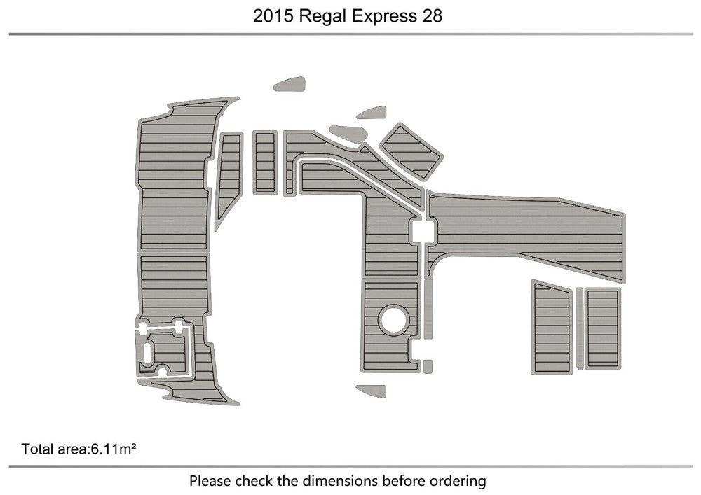 2015 Regal EXpress 28 Cockpit Swim Platform 1/4” 6mm EVA FAUX teak deck floor