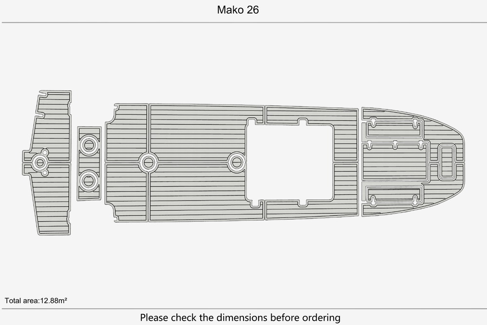 Mako 26 Cockpit Swim platform 1/4"6mm EVA Foam floor