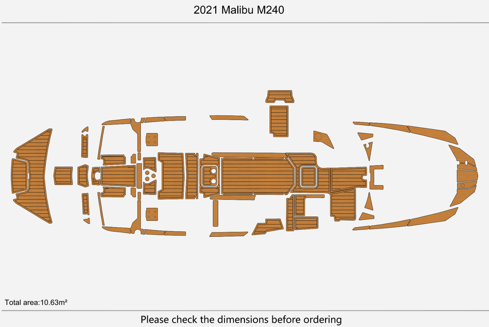 2021 Malibu M240 Anti-slip mat Custom EVA faux teak marine deck flooring