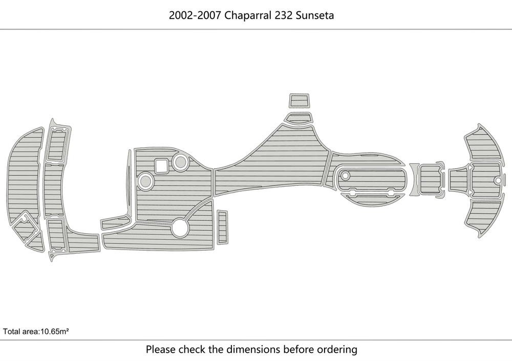 2002-2007 Chaparral 232 Sunseta Anti-slip Custom EVA teak marine deck flooring