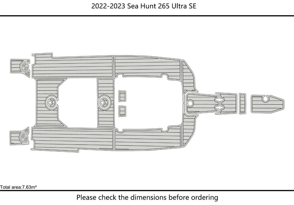 2022-2023 Sea Hunt Ultra 265 SE CC Marine teak deck EVA Foam Boat flooring
