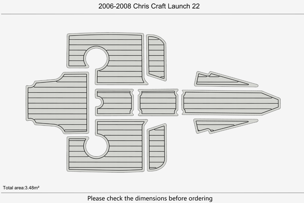 2006-2008 Chris Craft 22 Launch Cockpit 1/4"6mm EVA Foam carpet marine floor