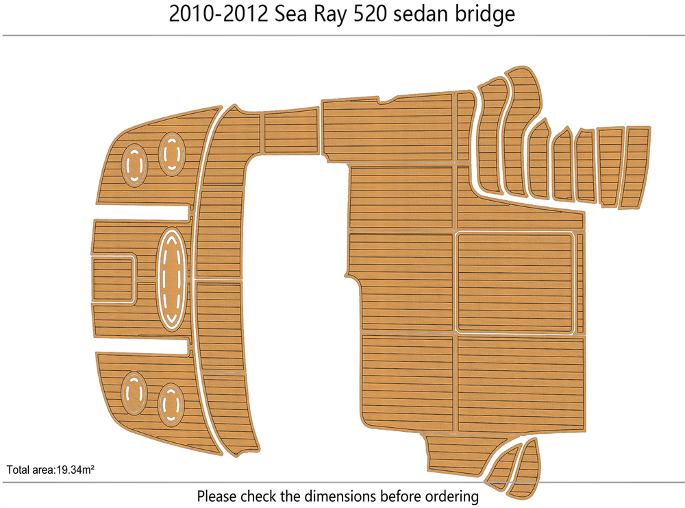 2010-2012 Sea Ray 520 sedan bridge Cockpit Swim platform 1/4"6mm EVA Faux floor