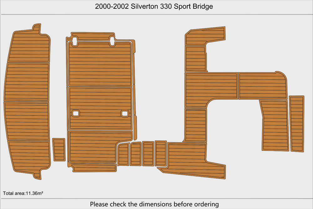 2000-2002 Silverton 330 Sport Bridg Cockpit Swim platform 1/4"6mm EVA Foam floor