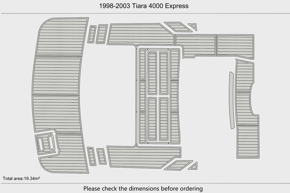 1998-2003 Tiara 4000 Express Cockpit Swim platform 1/4"6mm EVA Foam floor