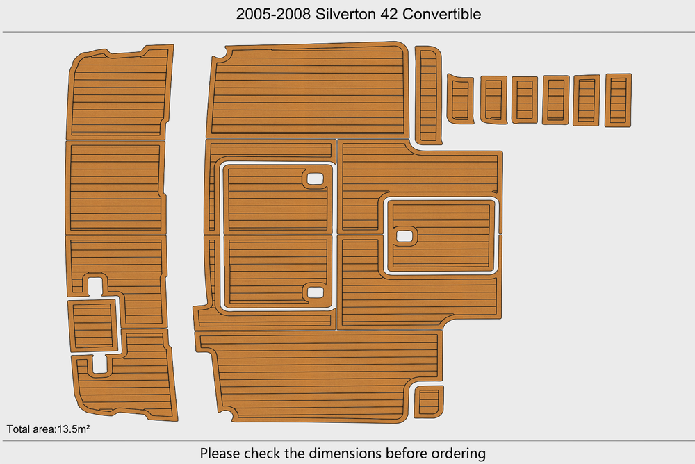 2005-2008 Silverton 42 Convertible Cockpit Swim platform 1/4"6mm EVA Foam floor