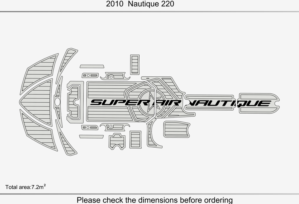 2010 Nautique 220 Super Air Anti-slip Custom mat EVA faux teak marine flooring