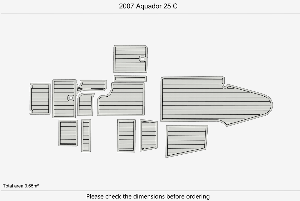 2007 Aquador 25 C Cockpit 1/4" 6mm EVA Teak deck floor