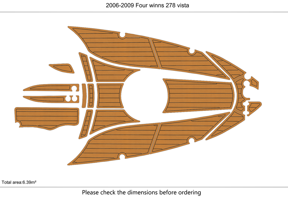 2006-2009 Four winns 278 vista BOW 1/4"6mm EVA foam floor