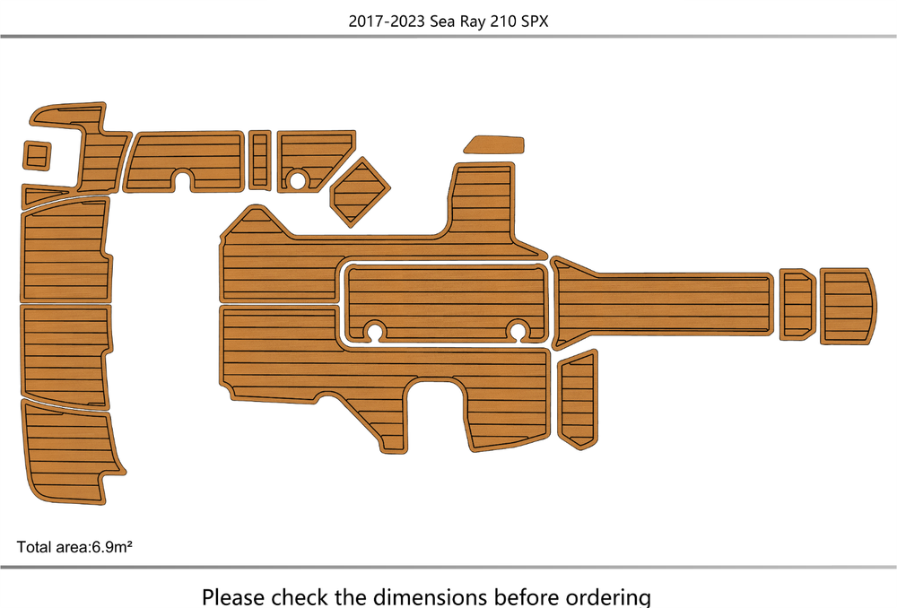 2017-2023 Sea Ray SPX 210 Cockpit Swim platform bow 1/4" 6mm EVA faux foam floor