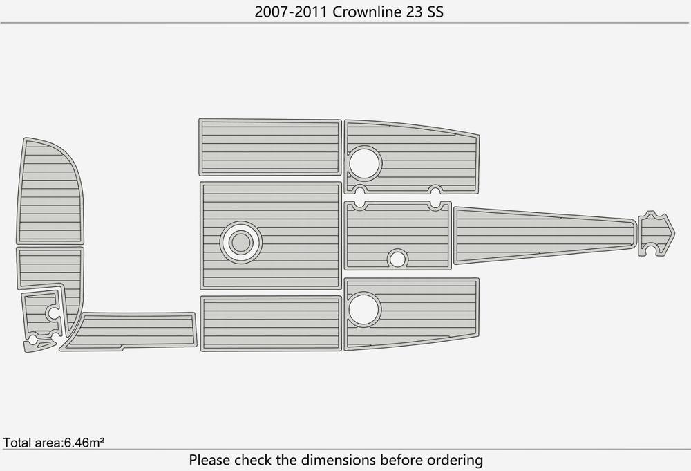 2007-2011 Crownline 23 SS Cockpit Swim platform Bow 1/4"6mm EVA foam faux floor