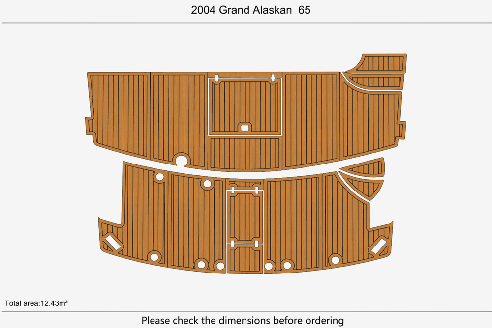 2004 Grand Alaskan 65 Cockpit Swim platform 1/4"6mm EVA Foam carpet marine floor