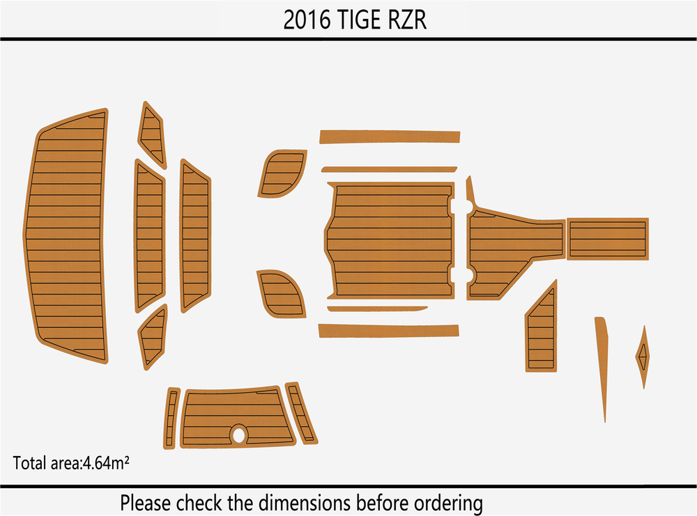 2016 TIGE RZR Cockpit Swim platform 1/4"6mm EVA foam faux floor