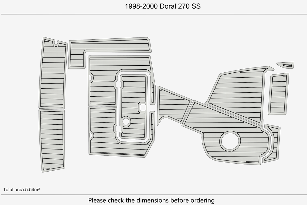 1998-2000 Doral 270 SS Cockpit Swim platform 1/4"6mm EVA Foam carpet faux floor