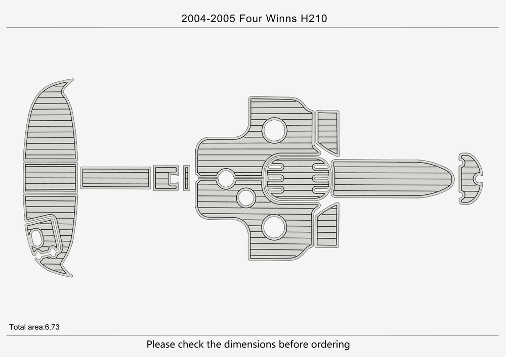 2004-2005 Four Winns H210 Cockpit Swim platform 1/4"6mm EVA Foam FAUX mat floor