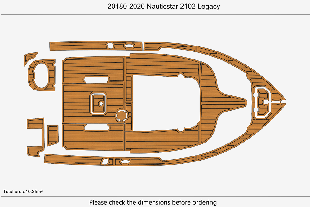 2018-2020 Nauticstar 2102 Legacy Marine teak deck EVA Foam Boat flooring