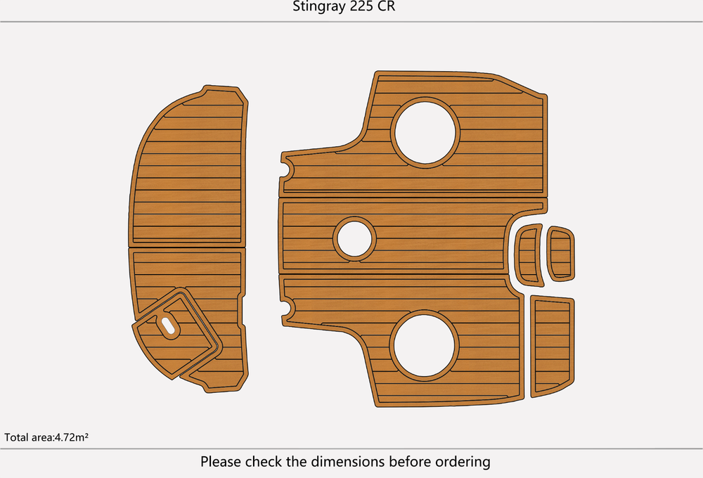 2011-2014 Stingray 225 CR Cockpit Swim platform 1/4"6mm EVA foam faux floor