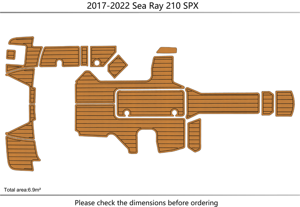 2017-2022 Sea Ray SPX 210 OB Cockpit Swim platform 1/4"6mm EVA foam faux floor
