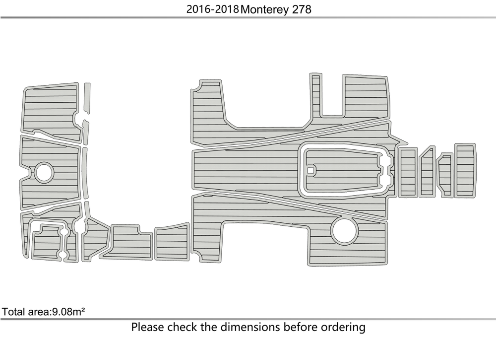2016-2018 Monterey 278 ssc Cockpit Swim platform 1/4"6mm EVA Foam floor