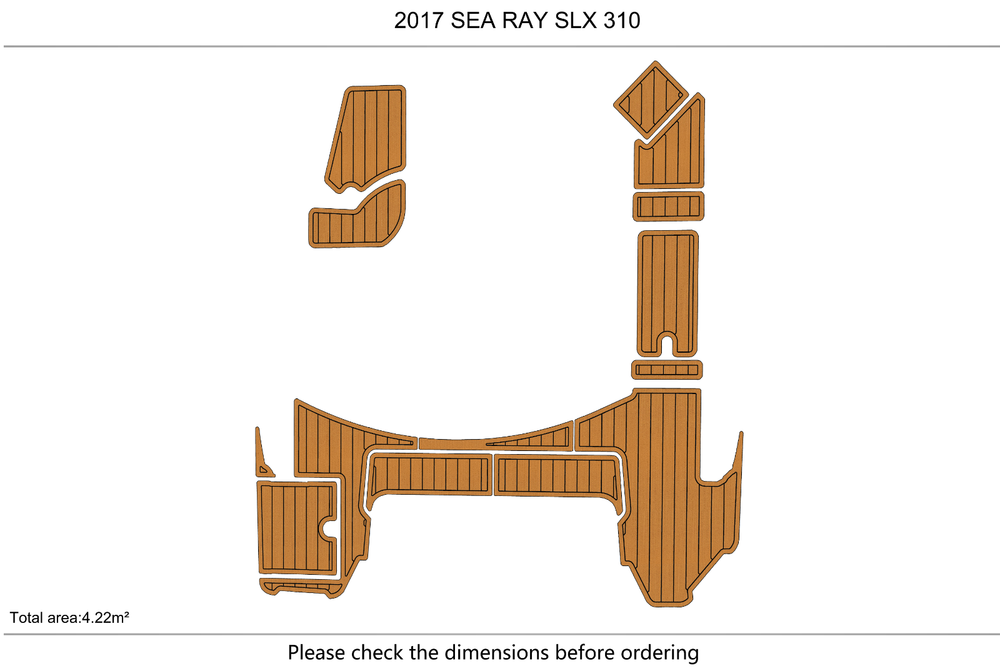 2017 SEA RAY SLX 310 Swim platform 1/4" 6mm EVA foam teak faux mat floor