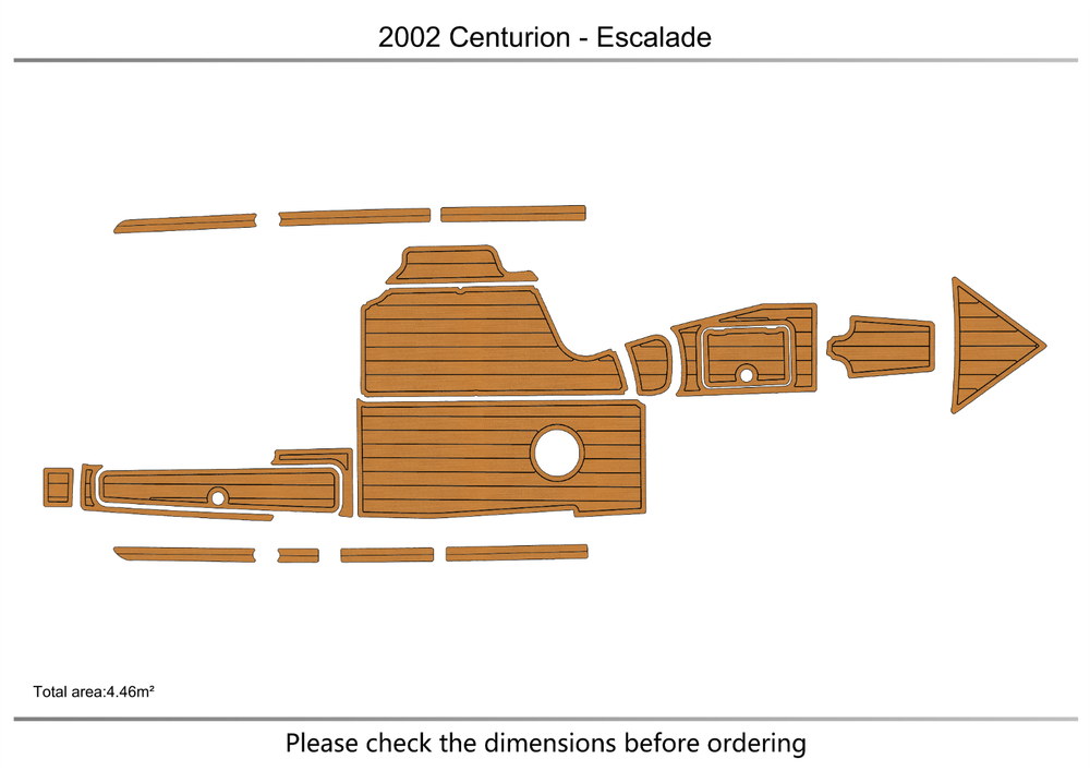 2002-2004 Centurion Escalade Anti-slip Custom EVA mat teak marine deck flooring
