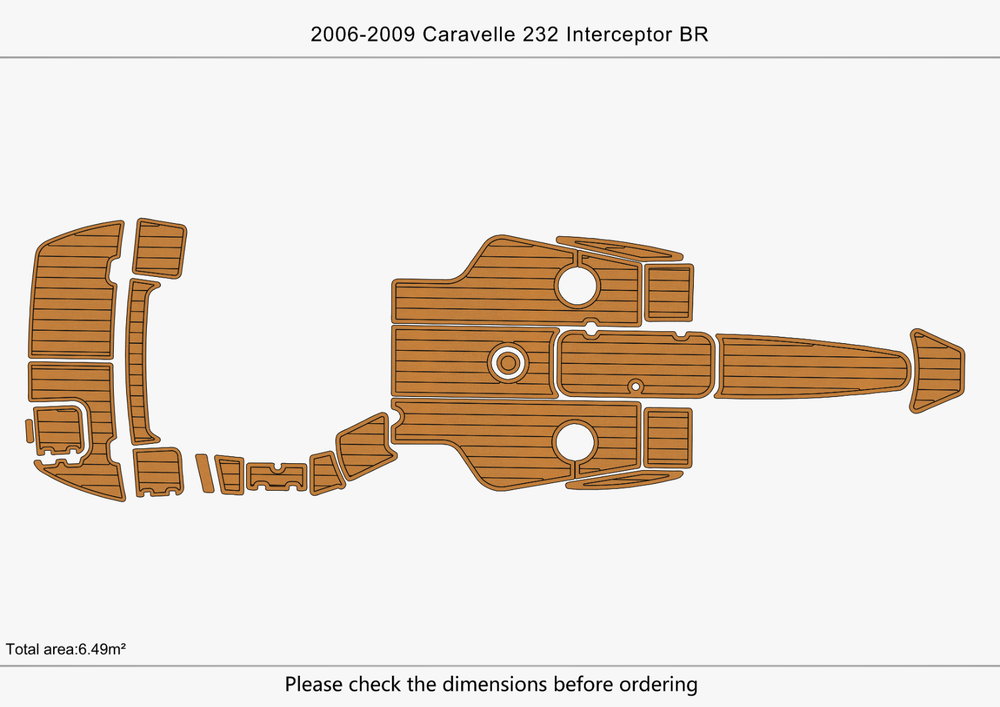 2006-2009 Caravelle 232 Interceptor BR Anti-slip Custom EVA marine deck flooring