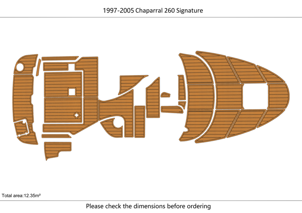 1997-2005 Chaparral 260 Signature Anti-slip Custom EVA teak marine deck flooring
